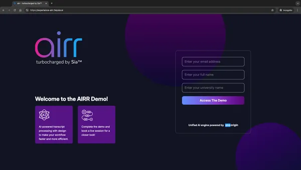 A screenshot of the project