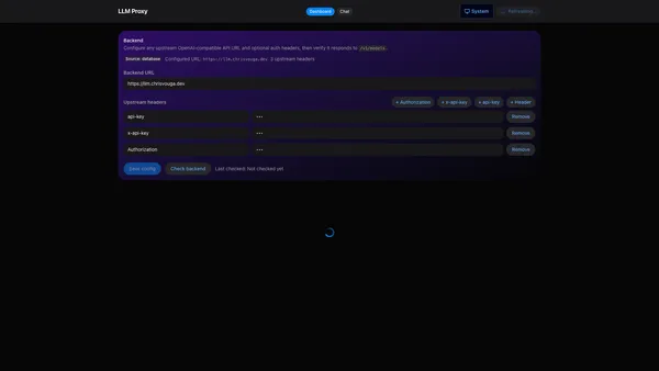 A screenshot of the project