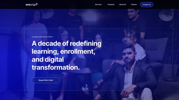 One Origin website screenshot and award certificates