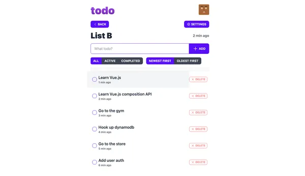 A screenshot of the project
